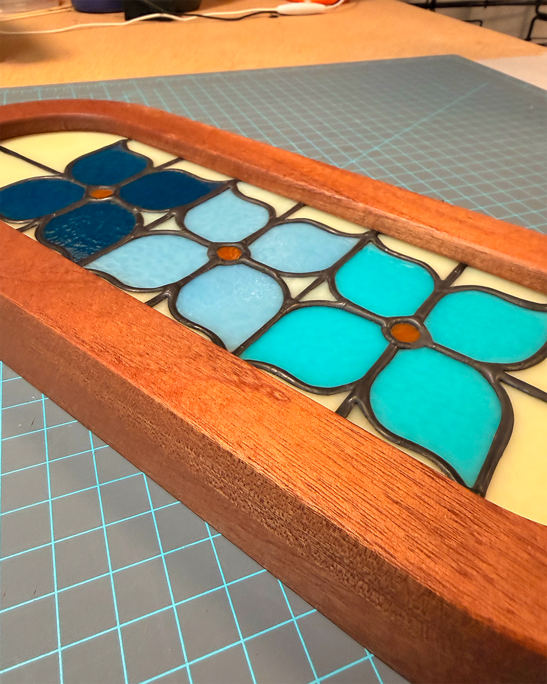Blue Pinwheel Flower Light Box