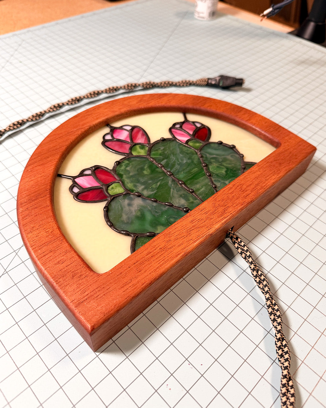 Cactus Stained Glass Light Box