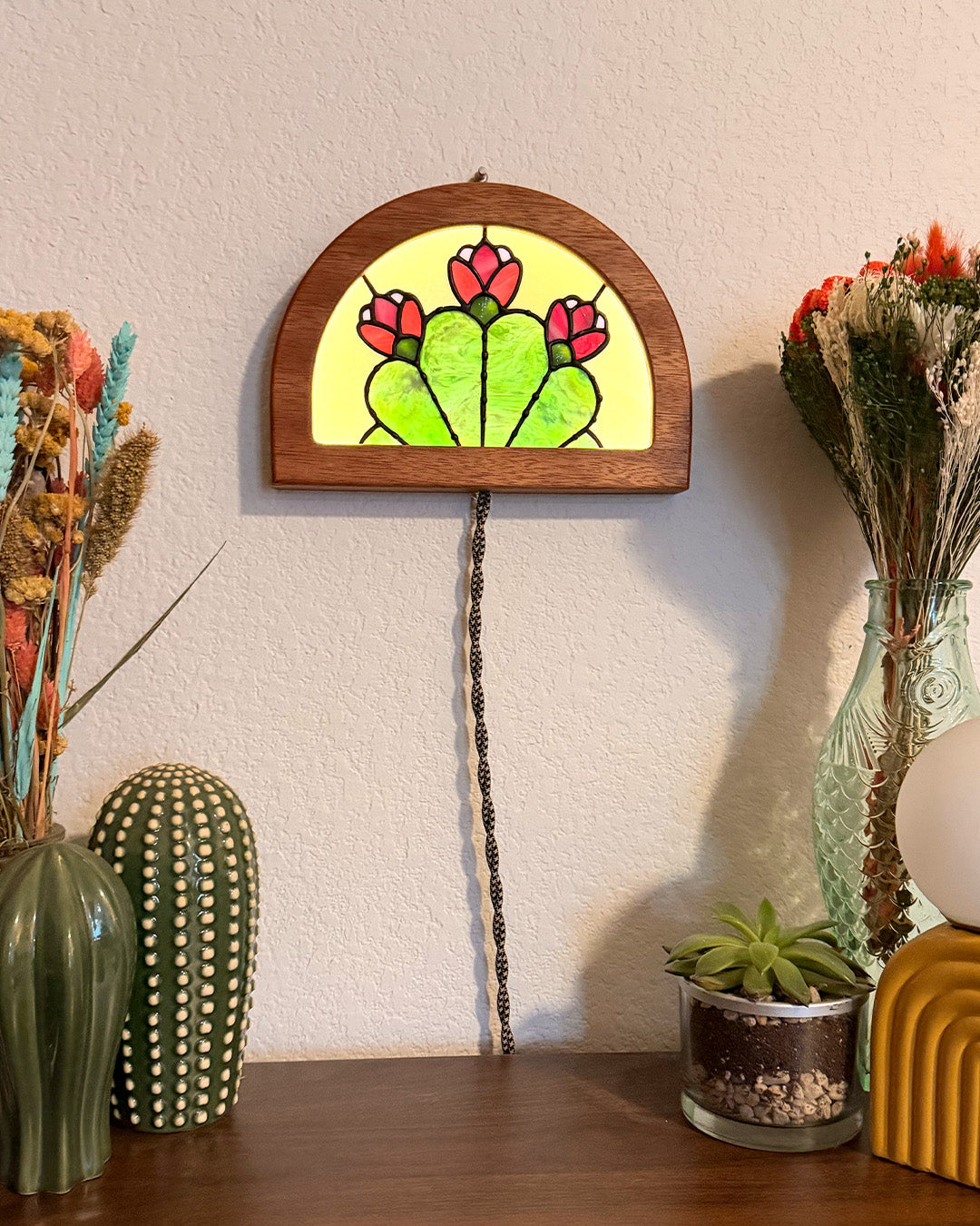 Cactus Stained Glass Light Box