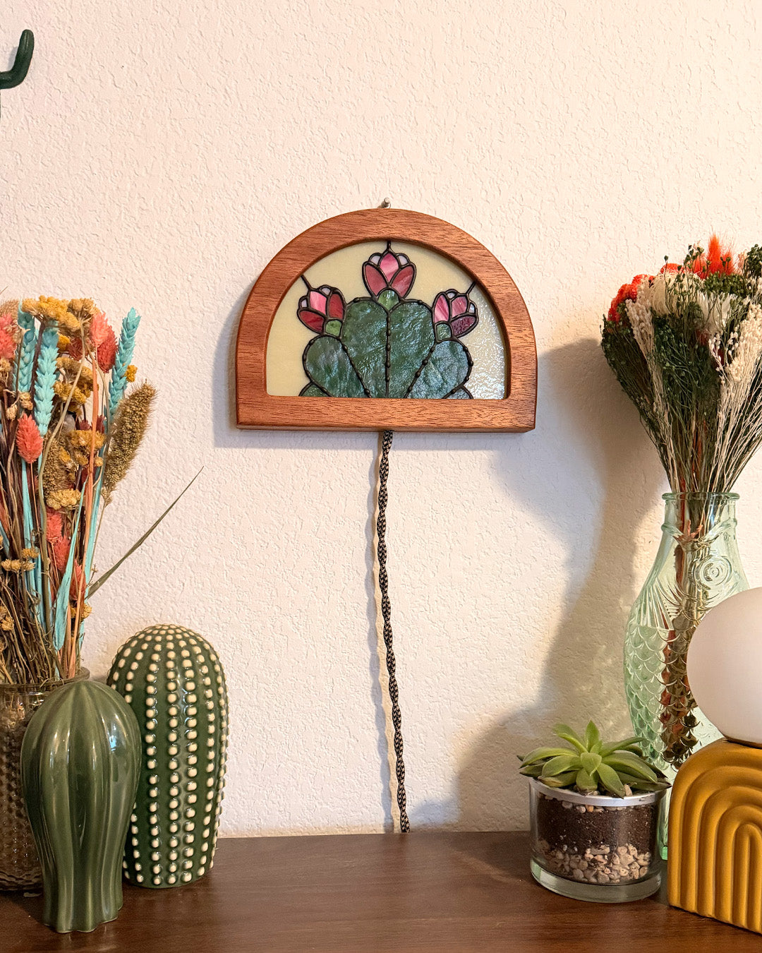 Cactus Stained Glass Light Box