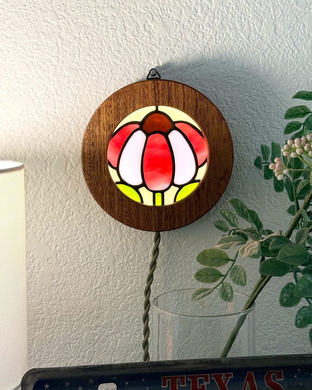 Stained Glass Flower - Circle Light Box