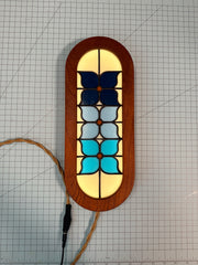 05 Blue Pinwheel Flower - Stained Glass Light Box