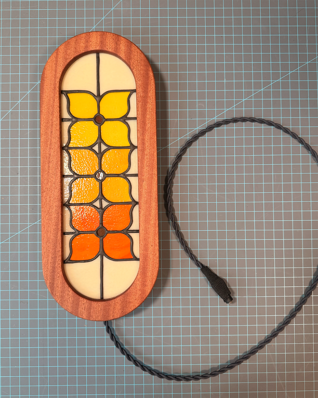 Yellow Pinwheel Flower - Stained Glass Light Box